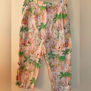 Colorful Tropical Print Pants